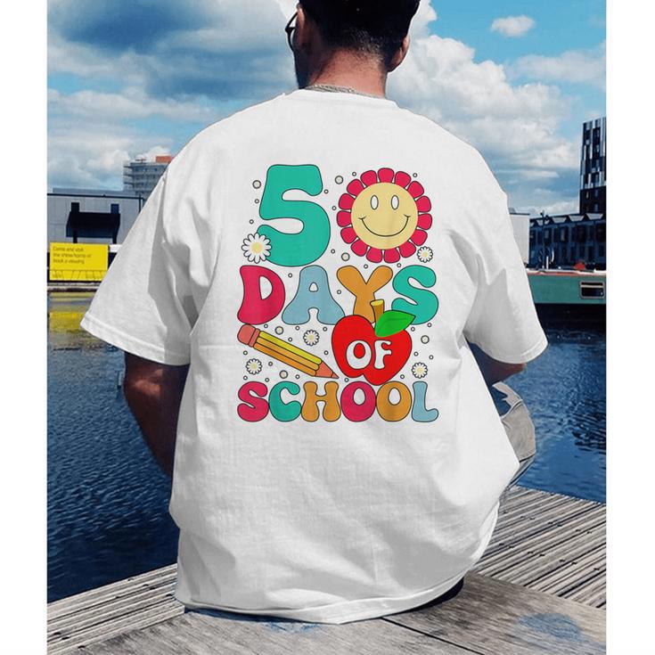 50 Days Of School Teacher Happy 50th Day Of School Kids Men's Back Print T-Shirt, funny gift