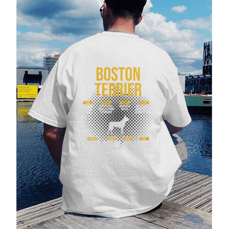 Anatomy Of Boston Terrier Dog Lover Men's Back Print T-Shirt, funny gift