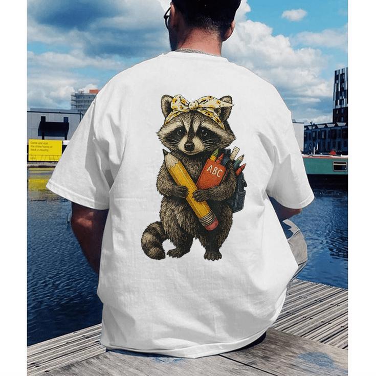 Back To School Raccoon Teachers Student Kids Men's Back Print T-Shirt, funny gift Back To School Raccoon Teachers Student Kids Men's Back Print T-Shirt, funny gift