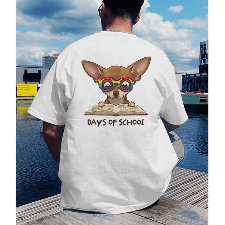 Chihuahua 100 Days Of School Rainbow Glasses Teacher Men's Back Print T-Shirt, funny gift Chihuahua 100 Days Of School Rainbow Glasses Teacher Men's Back Print T-Shirt, funny gift