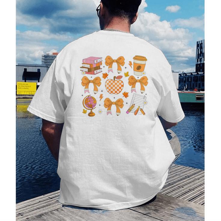Coquette Bow Teacher Thanksgiving Fall Autumn Girls Women Men's Back Print T-Shirt, funny gift Coquette Bow Teacher Thanksgiving Fall Autumn Girls Women Men's Back Print T-Shirt, funny gift
