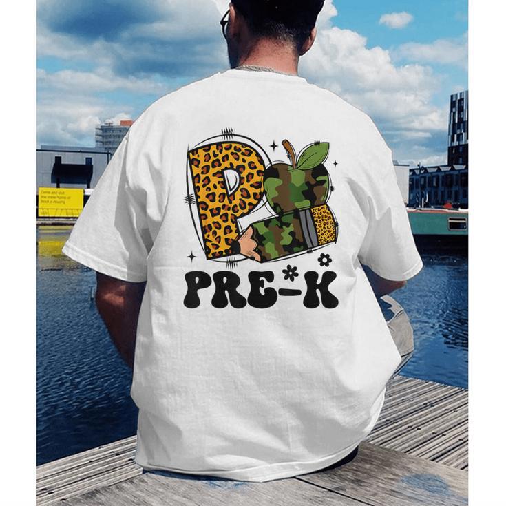 Cute Camo Pre K Back To School Teacher Kid Preschool Men's Back Print T-Shirt, funny gift Cute Camo Pre K Back To School Teacher Kid Preschool Men's Back Print T-Shirt, funny gift