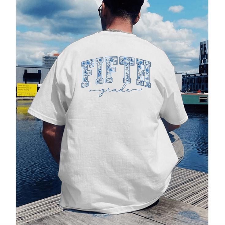 Fifth Grade Toile De Jouy Back To School Teachers Kids Men's Back Print T-Shirt, funny gift Fifth Grade Toile De Jouy Back To School Teachers Kids Men's Back Print T-Shirt, funny gift