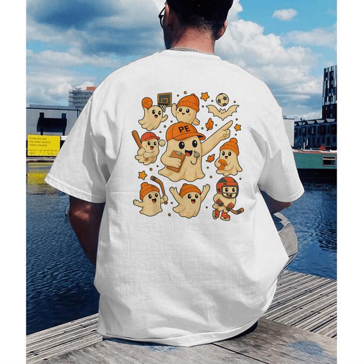 Halloween PE Teacher Costume Ghost Physical Education Men's Back Print T-Shirt, funny gift Halloween PE Teacher Costume Ghost Physical Education Men's Back Print T-Shirt, funny gift