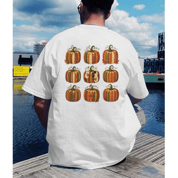 Halloween Teacher Fall Book Pumpkin Retro Reading Men's Back Print T-Shirt, funny gift Halloween Teacher Fall Book Pumpkin Retro Reading Men's Back Print T-Shirt, funny gift