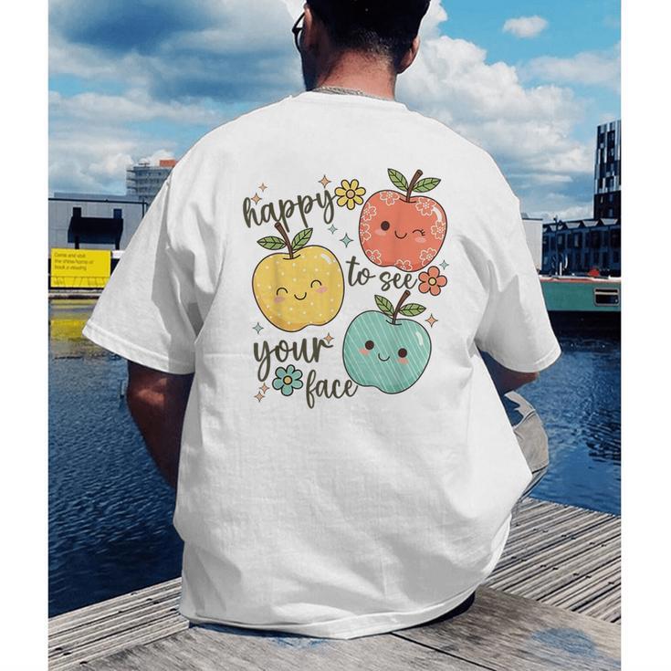 Happy To See Your Face Teacher Apple Men's Back Print T-Shirt, funny gift Happy To See Your Face Teacher Apple Men's Back Print T-Shirt, funny gift