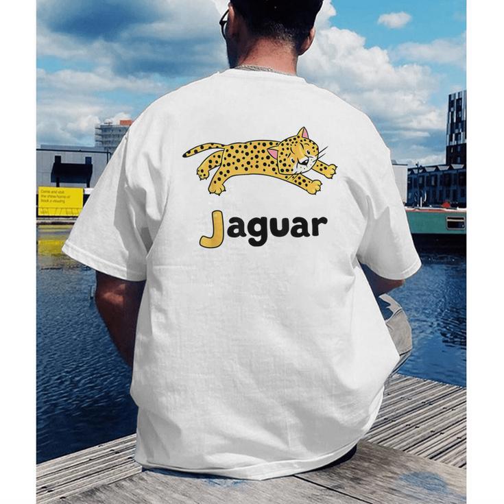 J Is For Jaguar ABC Alphabet T-Shirt For Teachers Students Men's Back Print T-Shirt, funny gift J Is For Jaguar ABC Alphabet T-Shirt For Teachers Students Men's Back Print T-Shirt, funny gift
