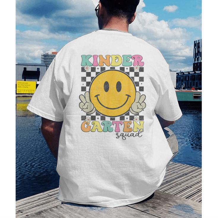 Kindergarten Squad Smile Face Teachers Kids Back To School Men's Back Print T-Shirt, funny gift