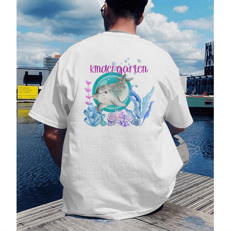 Kindergarten Teacher Dolphin Ocean Life Teaching Team Spirit Men's Back Print T-Shirt, funny gift Kindergarten Teacher Dolphin Ocean Life Teaching Team Spirit Men's Back Print T-Shirt, funny gift