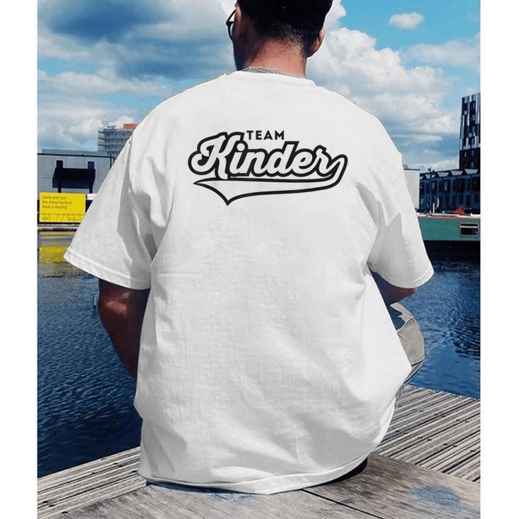 Kindergarten TEAM School Teacher Kinder Baseball-Style Shirt Men's Back Print T-Shirt, funny gift