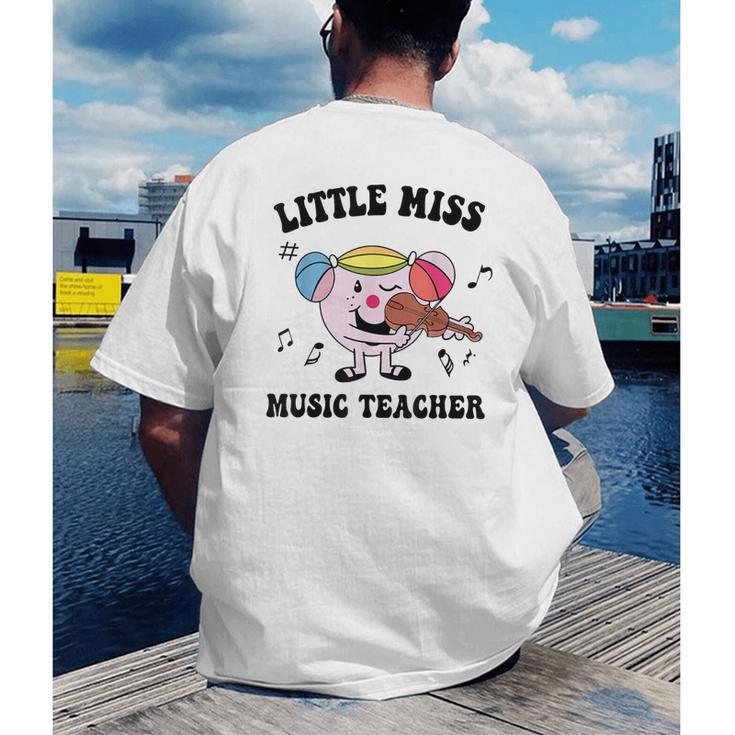 Little Miss Music Teacher Music Teacher Team Men's Back Print T-Shirt, funny gift