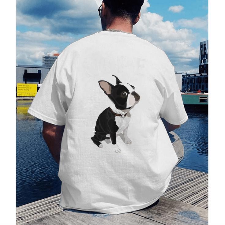 Love NOPE Boston Terrier Dog Lover Men's Back Print T-Shirt, funny gift