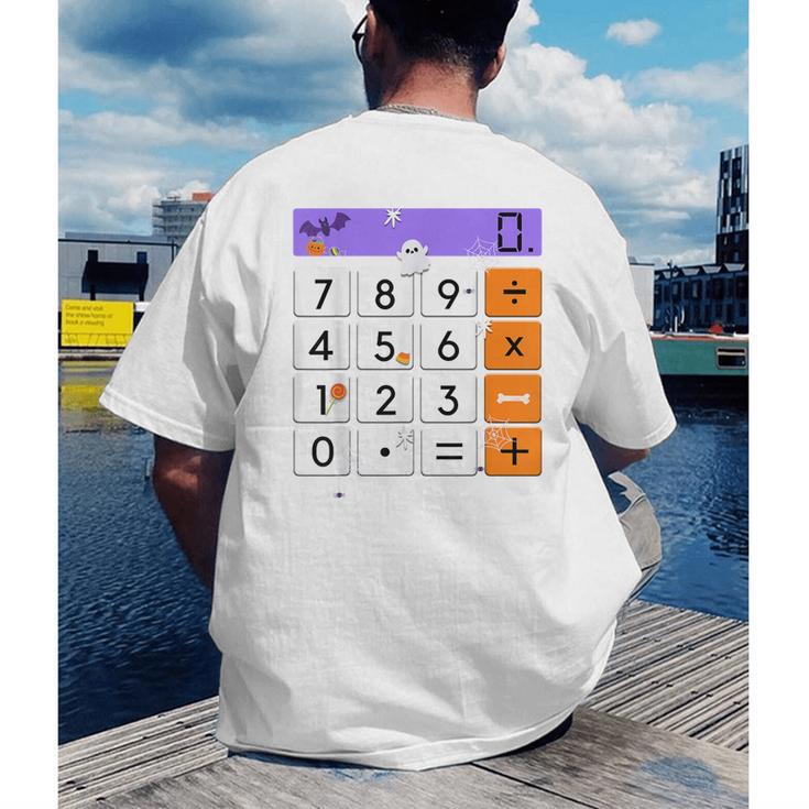 Math Teacher Halloween Costume Calculator Math Pun Men's Back Print T-Shirt, funny gift Math Teacher Halloween Costume Calculator Math Pun Men's Back Print T-Shirt, funny gift