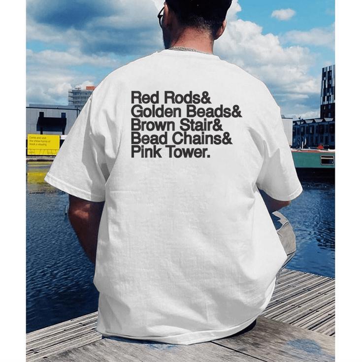 Montessori Helvetica Education Teacher Men's Back Print T-Shirt, funny gift Montessori Helvetica Education Teacher Men's Back Print T-Shirt, funny gift