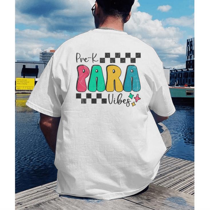 Pre-K Paraprofessional Teacher Back To School Vibes Men's Back Print T-Shirt, funny gift Pre-K Paraprofessional Teacher Back To School Vibes Men's Back Print T-Shirt, funny gift