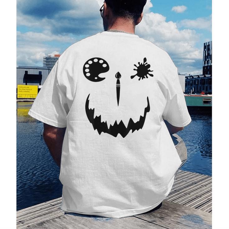 Pumpkin Artist Halloween Art Teacher Men's Back Print T-Shirt, funny gift Pumpkin Artist Halloween Art Teacher Men's Back Print T-Shirt, funny gift