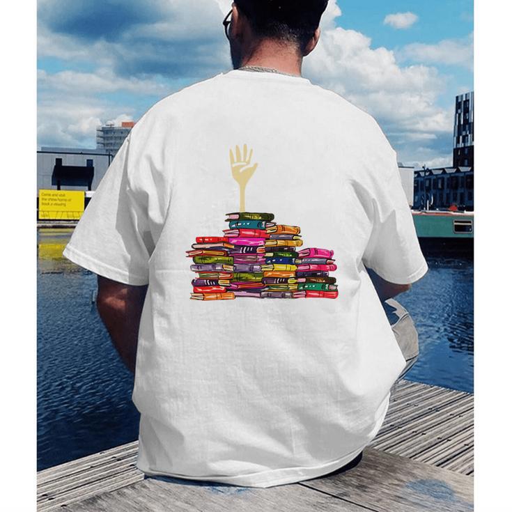Reading Books Librarian Reader Nerd I'm Ok Teacher School Men's Back Print T-Shirt, funny gift
