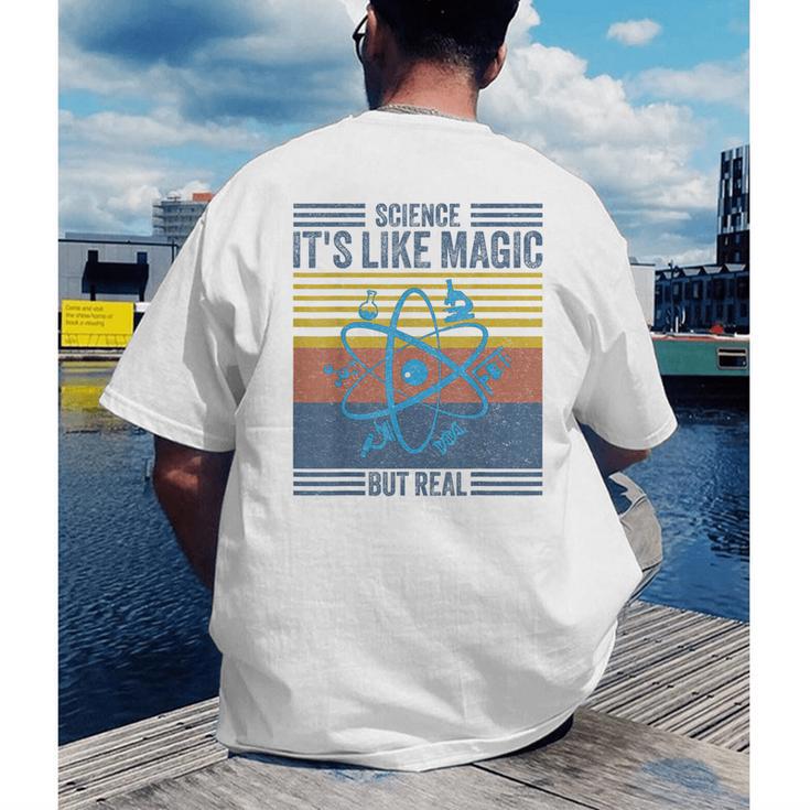 Science It's Like Magic But Real Science Teacher Geek Nerd Men's Back Print T-Shirt, funny gift Science It's Like Magic But Real Science Teacher Geek Nerd Men's Back Print T-Shirt, funny gift
