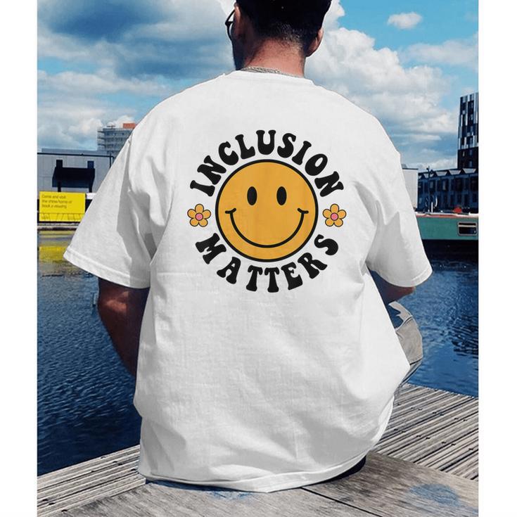Special Education Teacher Autism Awareness Inclusion Matters Men's Back Print T-Shirt, funny gift Special Education Teacher Autism Awareness Inclusion Matters Men's Back Print T-Shirt, funny gift