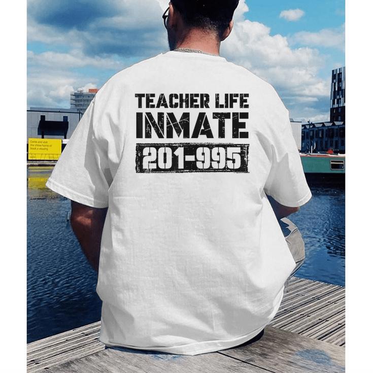 Teacher Life Jail Inmate Prisoner Halloween Costume Men's Back Print T-Shirt, funny gift Teacher Life Jail Inmate Prisoner Halloween Costume Men's Back Print T-Shirt, funny gift