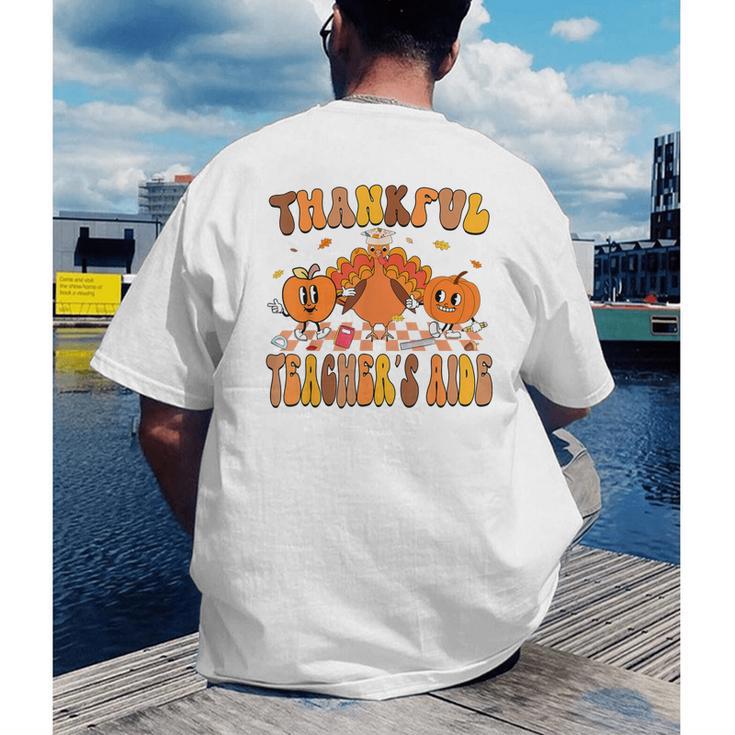 Thankful Teacher's Aide Thanksgiving Autumn Fall Women Men Men's Back Print T-Shirt, funny gift Thankful Teacher's Aide Thanksgiving Autumn Fall Women Men Men's Back Print T-Shirt, funny gift