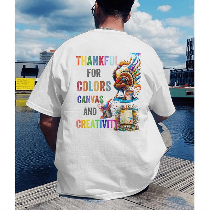 Turkey Thanksgiving Art Teacher Costume Tee For Artists Men's Back Print T-Shirt, funny gift