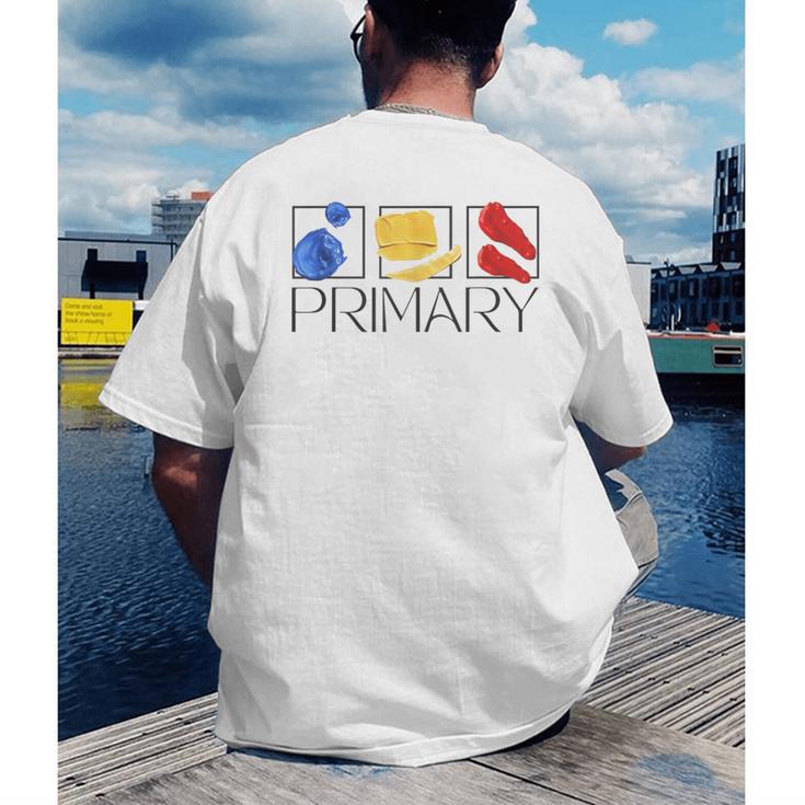 Women Art Teacher Back To School Artist Primary Color Theory Men's Back Print T-Shirt, funny gift
