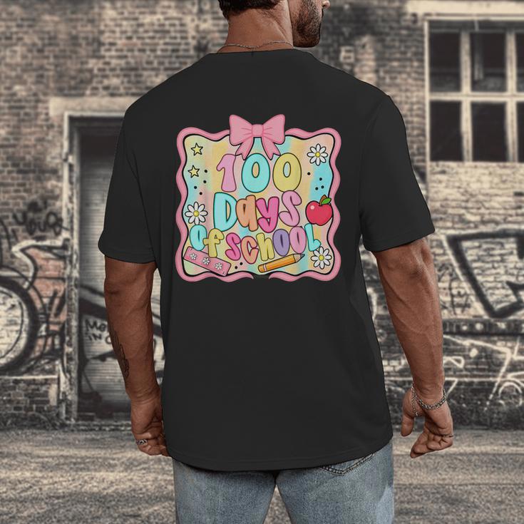 100 Days Of School Preppy 100th Day Of School Teacher Kids Men's Back Print T-Shirt, funny design