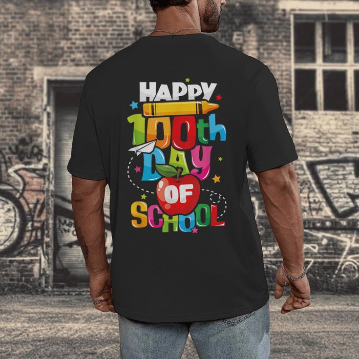 100th Day Of School Teachers Kids Child Happy 100 Days Men's Back Print T-Shirt, funny design