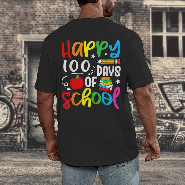 100th Day Of School Teachers Kids Girls Child Happy 100 Days Men's Back Print T-Shirt, funny design