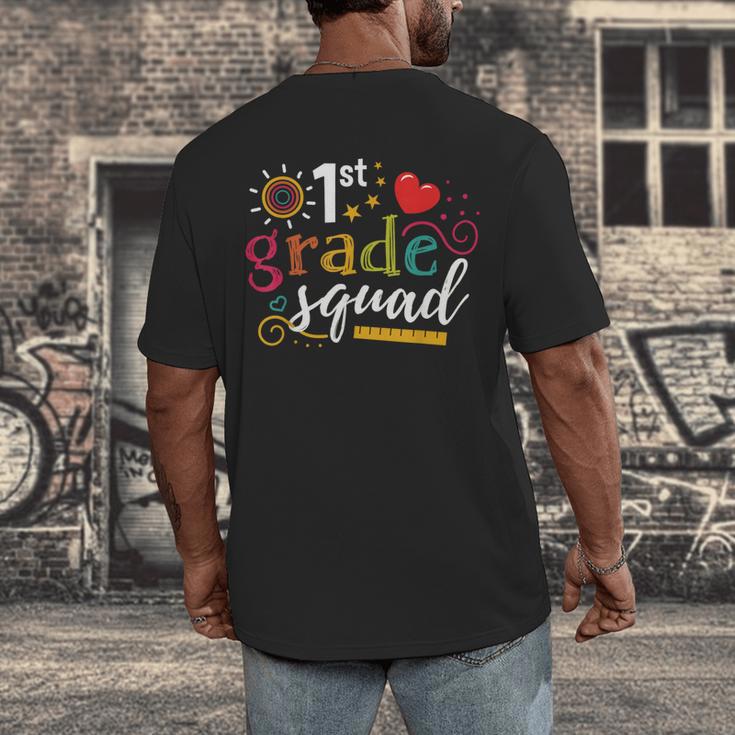 1st First Grade Squad Student Teacher Back To School Men's Back Print T-Shirt, funny design 1st First Grade Squad Student Teacher Back To School Men's Back Print T-Shirt, funny design