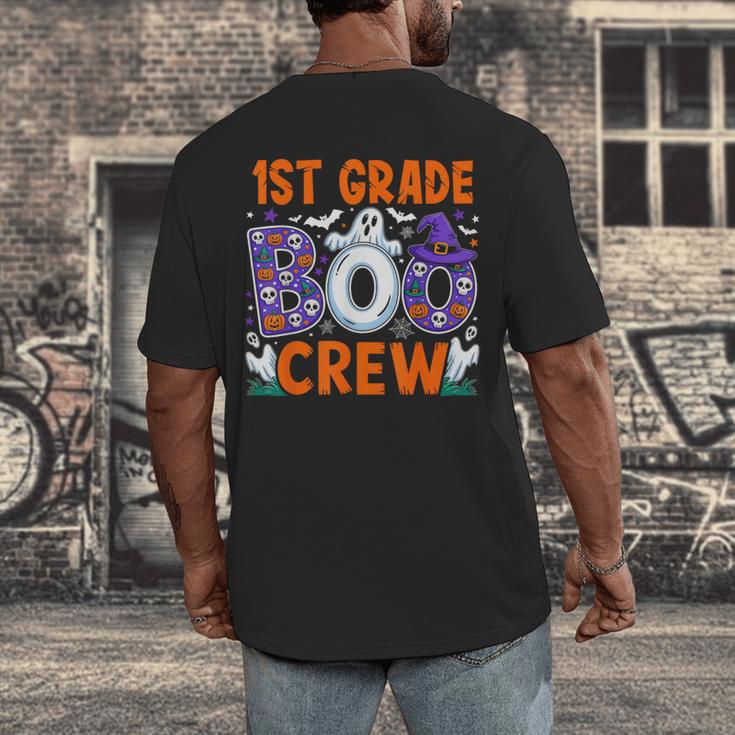 1st Grade Boo Crew First Grade Teacher Kids Happy Halloween Men's Back Print T-Shirt, funny design