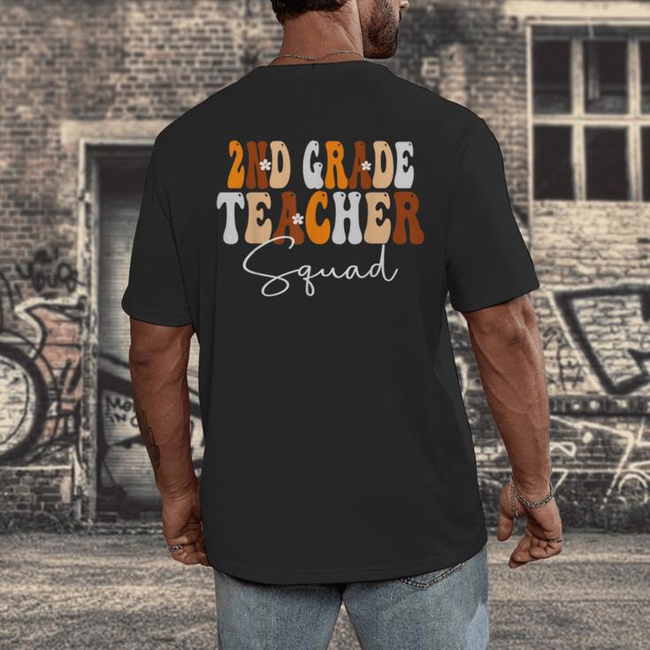 2nd Grade Teacher Squad Cute Women Groovy Fall Autumn Lovers Men's Back Print T-Shirt, funny design 2nd Grade Teacher Squad Cute Women Groovy Fall Autumn Lovers Men's Back Print T-Shirt, funny design