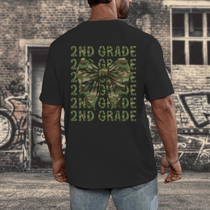 2nd Grade Teacher Student Camo Bow Back To School Men's Back Print T-Shirt, funny design 2nd Grade Teacher Student Camo Bow Back To School Men's Back Print T-Shirt, funny design