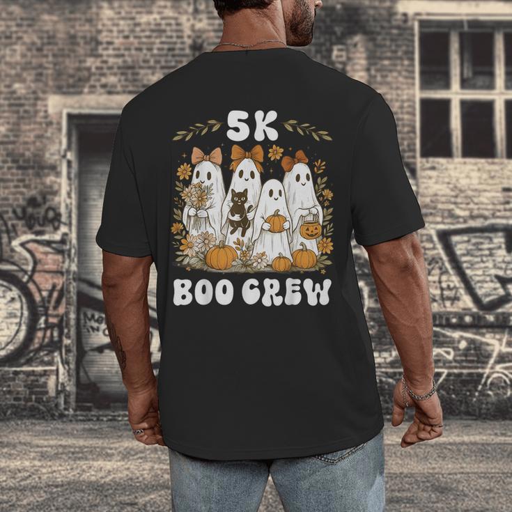 5K Boo Crew Halloween Teacher K5 Floral Ghost Trick Or Teach Men's Back Print T-Shirt, funny design 5K Boo Crew Halloween Teacher K5 Floral Ghost Trick Or Teach Men's Back Print T-Shirt, funny design