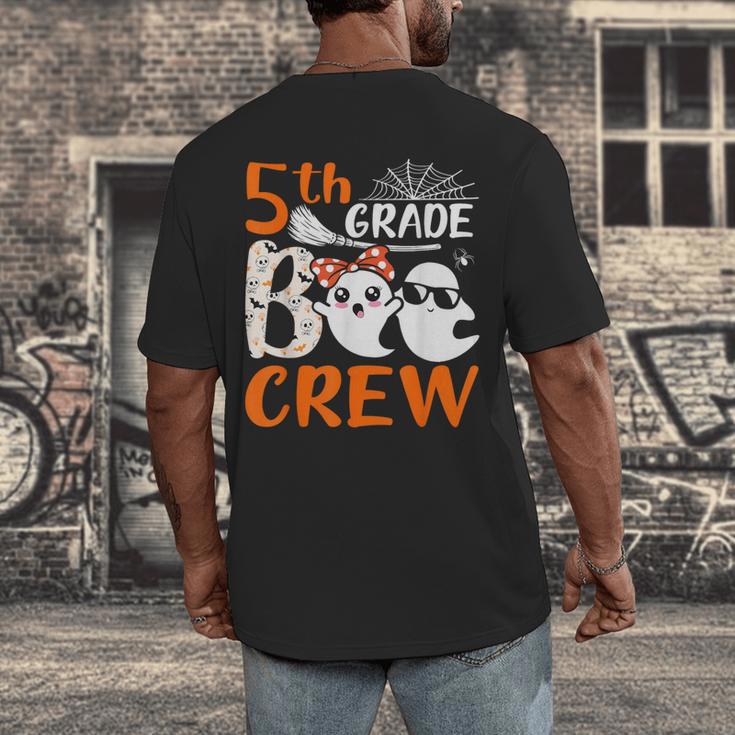 5th Grade Boo Crew Teachers Students Ghost Halloween Men's Back Print T-Shirt, funny design