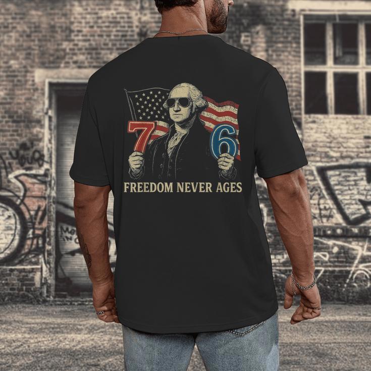 6-7 7-6 George Washington Freedom For Teachers Men's Back Print T-Shirt, funny design 6-7 7-6 George Washington Freedom For Teachers Men's Back Print T-Shirt, funny design
