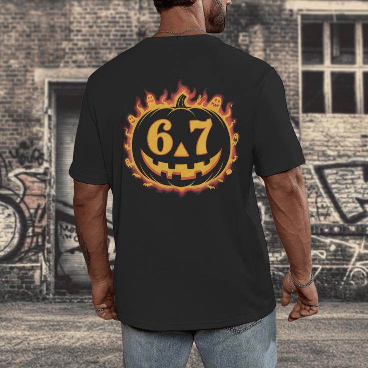 6 7 Meme Halloween Pumpkin Costume For Student Teacher Men's Back Print T-Shirt, funny design 6 7 Meme Halloween Pumpkin Costume For Student Teacher Men's Back Print T-Shirt, funny design