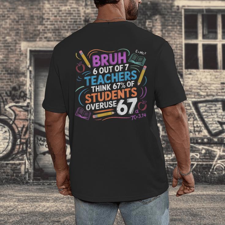 6 Out Of 7 Teachers Think 67 Of Students Overuse 67 Meme Men's Back Print T-Shirt, funny design 6 Out Of 7 Teachers Think 67 Of Students Overuse 67 Meme Men's Back Print T-Shirt, funny design