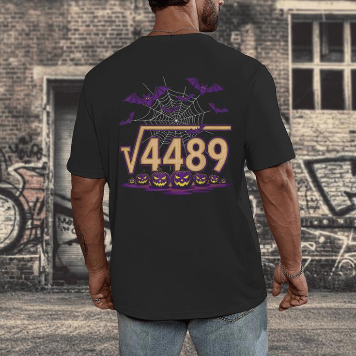 67 Meme Math Teacher Square Root 4489 Halloween Men's Back Print T-Shirt, funny design 67 Meme Math Teacher Square Root 4489 Halloween Men's Back Print T-Shirt, funny design