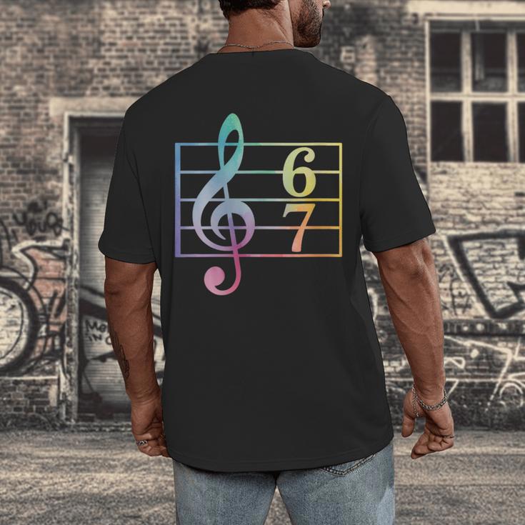 67 Music Meme Slang Six Seven Music Teacher Musician Men's Back Print T-Shirt, funny design 67 Music Meme Slang Six Seven Music Teacher Musician Men's Back Print T-Shirt, funny design