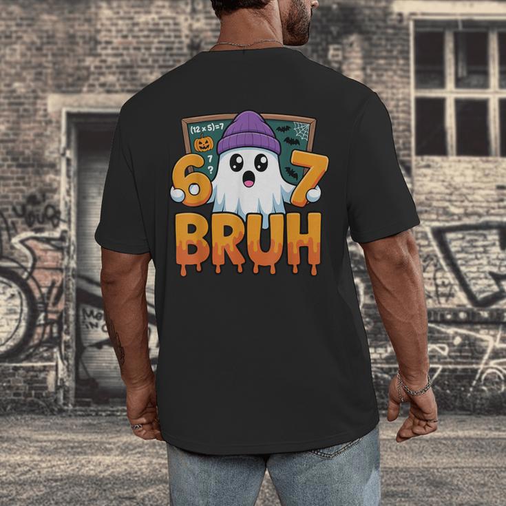 67 Teacher Ghost Six Seven Meme Math Equation Bruh Halloween Men's Back Print T-Shirt, funny design 67 Teacher Ghost Six Seven Meme Math Equation Bruh Halloween Men's Back Print T-Shirt, funny design