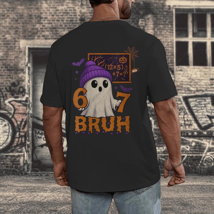 67 Teacher Halloween Ghost Six Seven Meme Math Equation Bruh Men's Back Print T-Shirt, funny design 67 Teacher Halloween Ghost Six Seven Meme Math Equation Bruh Men's Back Print T-Shirt, funny design