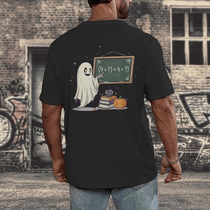 67 Teacher Halloween Ghost Six Seven Meme Math Joke Men's Back Print T-Shirt, funny design 67 Teacher Halloween Ghost Six Seven Meme Math Joke Men's Back Print T-Shirt, funny design