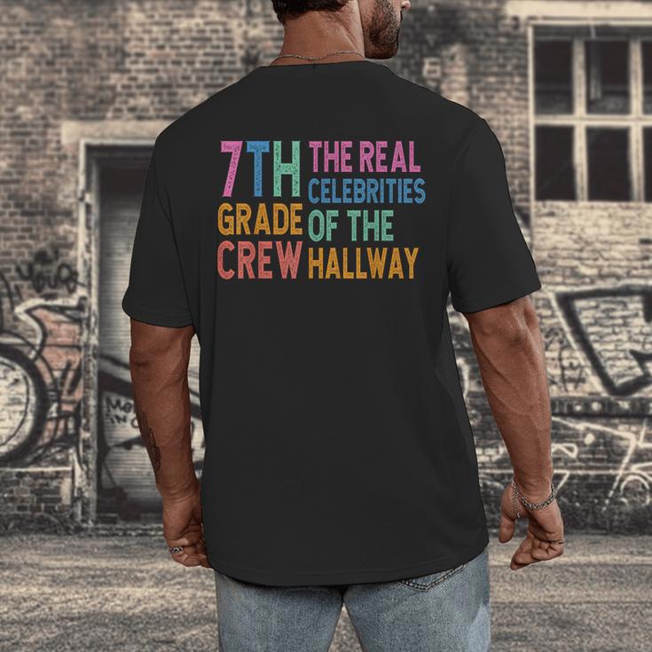 7th Grade Crew The Real Celebrities Of The Hallway Teacher Men's Back Print T-Shirt, funny design 7th Grade Crew The Real Celebrities Of The Hallway Teacher Men's Back Print T-Shirt, funny design
