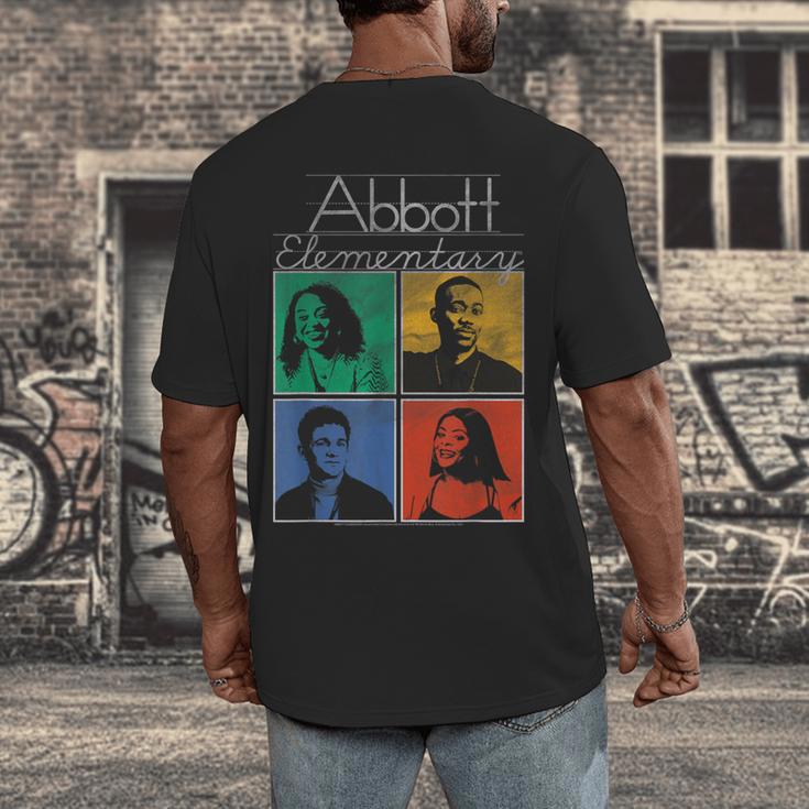 Abbott Elementary Colorful Pop Art Teachers TV Show Men's Back Print T-Shirt, funny design