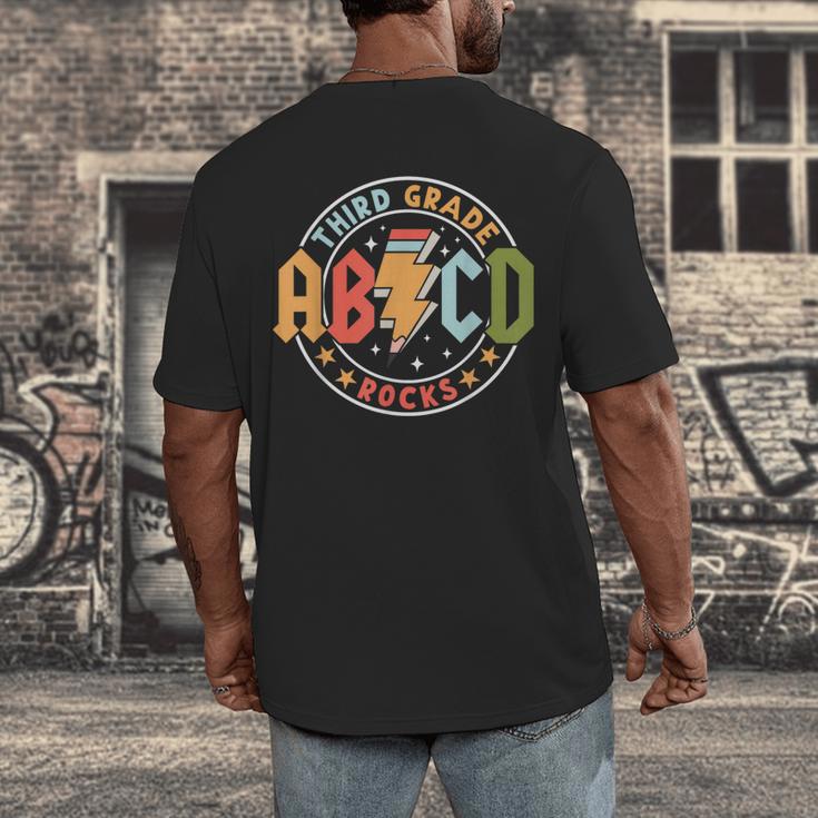 ABCD 3rd Grade Rocks Pencil Lightning Teachers Rock Boys Men's Back Print T-Shirt, funny design ABCD 3rd Grade Rocks Pencil Lightning Teachers Rock Boys Men's Back Print T-Shirt, funny design