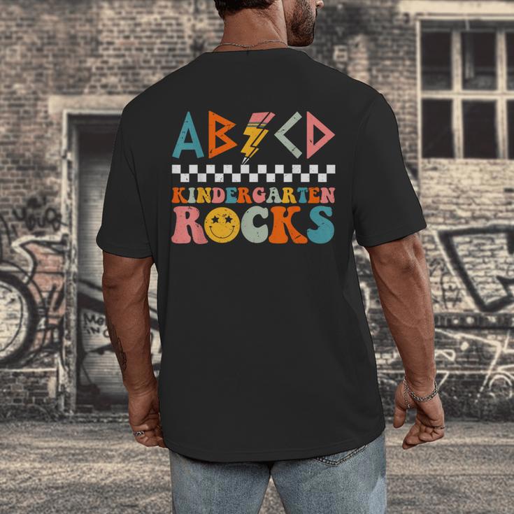 ABCD Kindergarten Rocks Back To School Teacher Kindergarten Men's Back Print T-Shirt, funny design