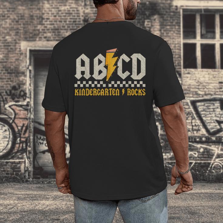 ABCD Kindergarten Rocks Pencil Lightning Students Teachers Men's Back Print T-Shirt, funny design