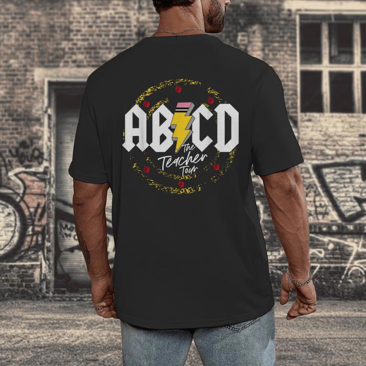 ABCD The Teacher Tour Last Day Of School Rockin' Teacher Men's Back Print T-Shirt, funny design ABCD The Teacher Tour Last Day Of School Rockin' Teacher Men's Back Print T-Shirt, funny design